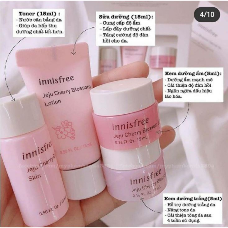 BỘ SẢN PHẨM DƯỠNG DA HOA  ANH ĐÀO [INNISFREE] JEJU CHERRY BLOSSOM