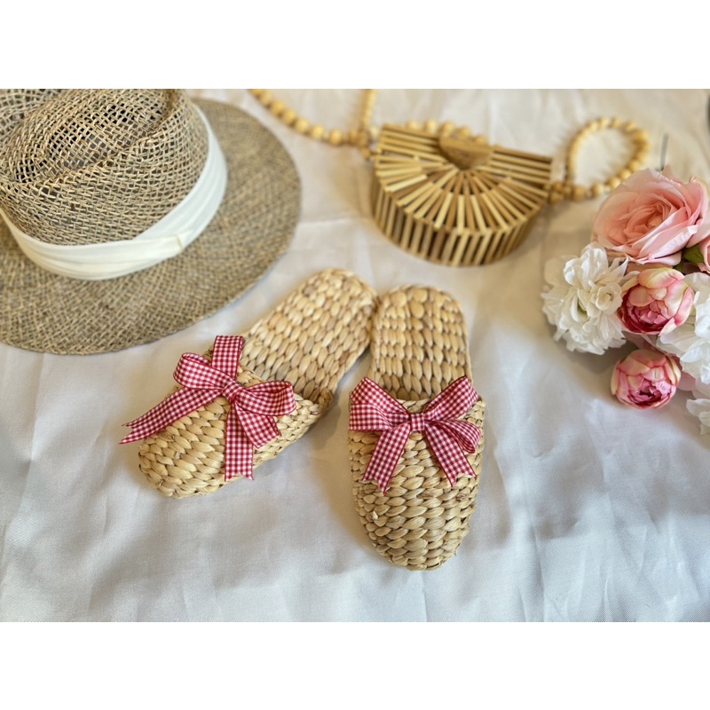 Bán sỉ dép cói đi biển hoặc dép đi trong nhà trang trí vintage