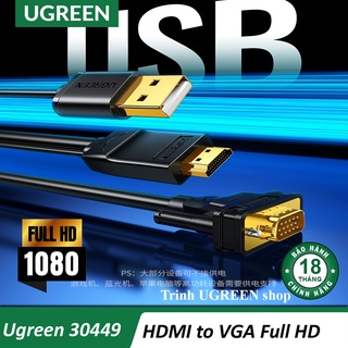 [Mã ELHA9 giảm 15% đơn 50K] Dây Chuyển Hdmi Ra Vga 1.5m Tròn Ugreen 30449