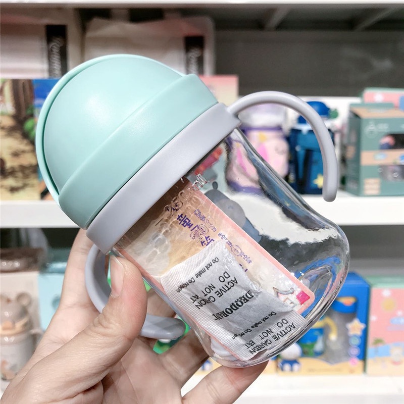 Bình Sữa Bằng Nhựa Pc Siêu Nhẹ Chống Rơi Có Ống Hút Cho Bé 250Ml