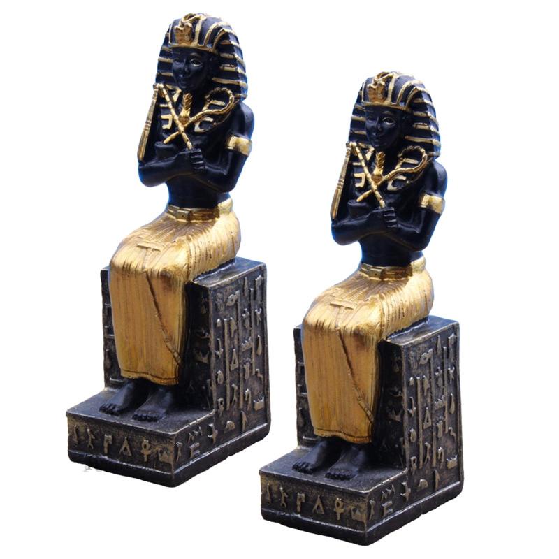 1  2 Bức Tượng Pharaoh Ai Cập Ai Cập Bằng Nhựa Resin Trang