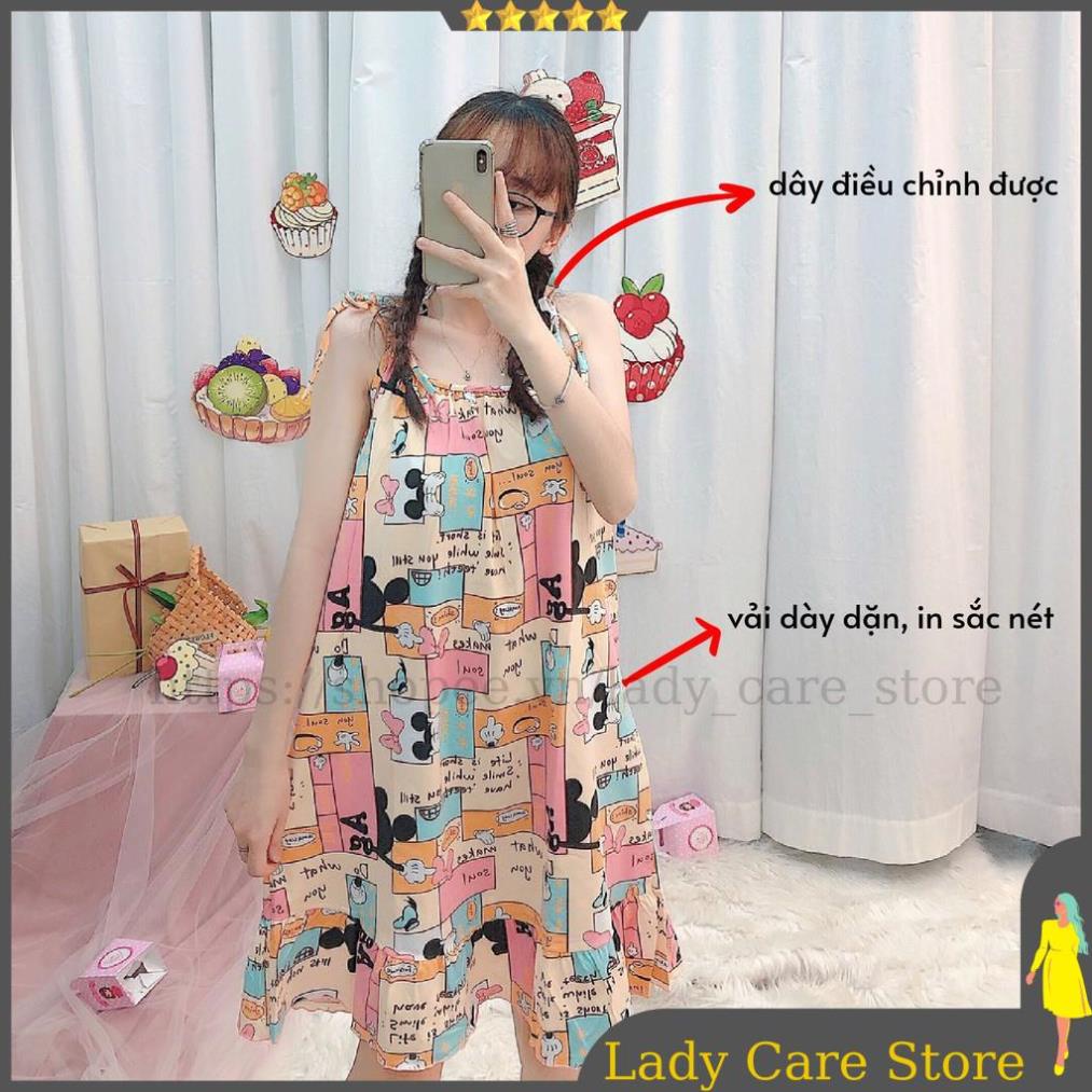 Đầm 2 dây đẹp, đầm mặc nhà dễ thương cotton cao cấp, đầm ngủ nữ thun sữa mềm mại size M, L, XL, bigsze, váy ngủ MT01