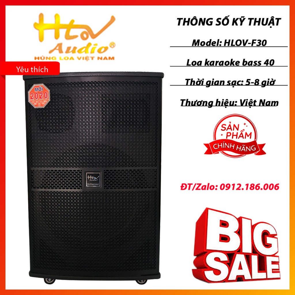 LOA KÉO HLOV F30 chính hãng - Bass 40 - 800W - vỏ gỗ