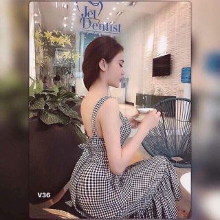 Đầm maxi caro siêu cute