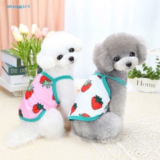 Áo In Họa Tiết Dâu Tây Xinh Xắn Cho Thú Cưng