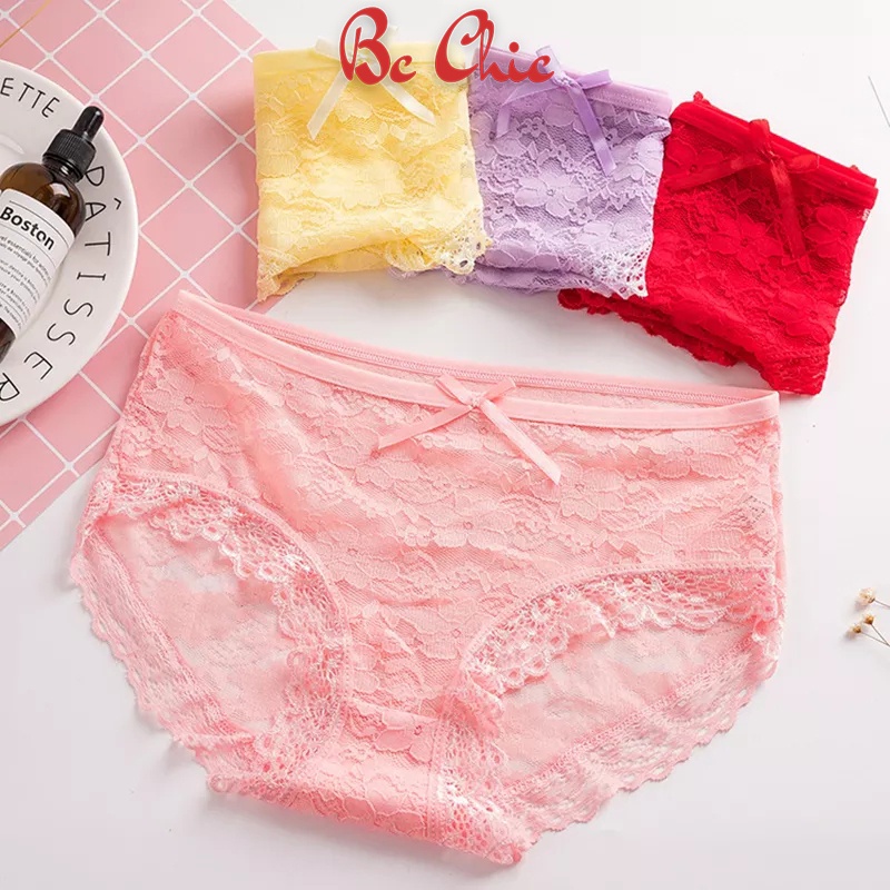 SET 5 QUẦN CHIP REN HOA ĐÍNH NƠ ĐIỆU ĐÀ QL3 BC_CHIC LINGERIE