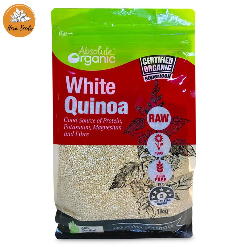 Hạt Diêm mạch trắng White Quinoa Absolute Organic 1kg - Date mới