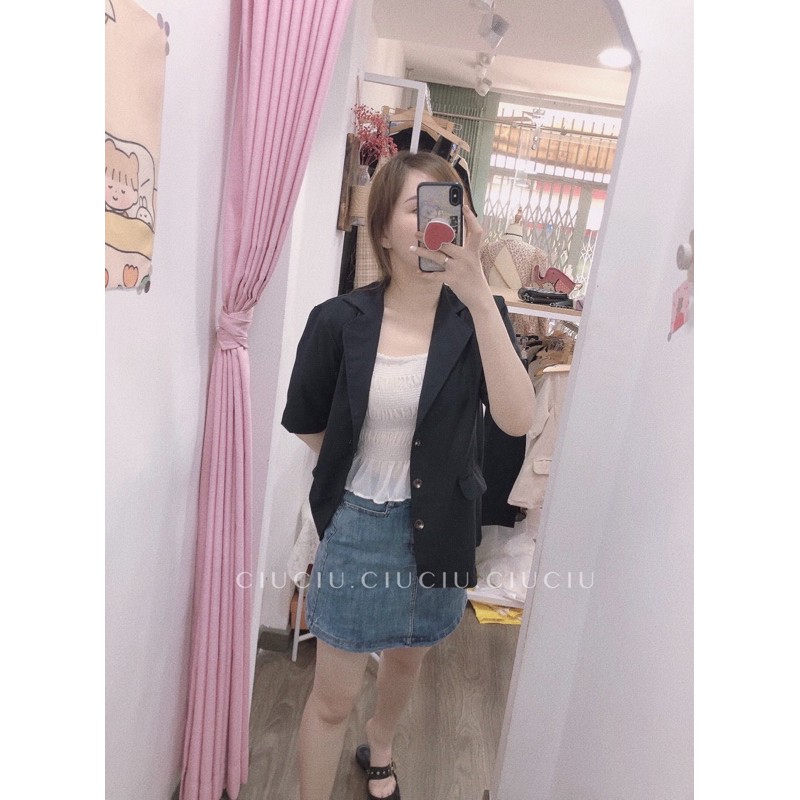 Khoác Vest Tay Ngắn Túi Gập | BigBuy360 - bigbuy360.vn