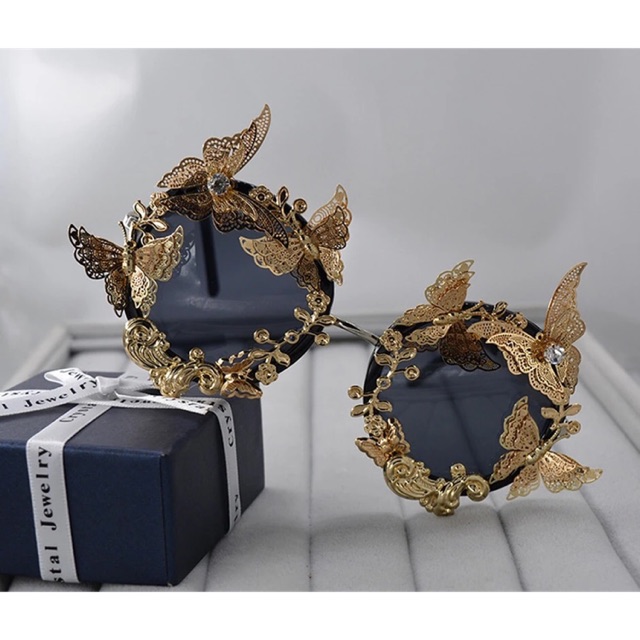 Kính hình mặt trời viền bướm  cho phụ nữ sang trọng 2019 thương hiệu MINCL!