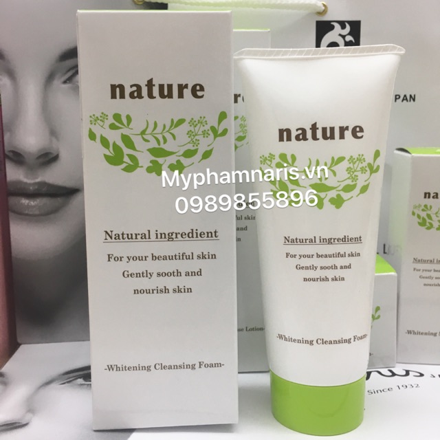 Sữa rửa mặt làm sáng da Naris Nature Whitening Cleansing Foam