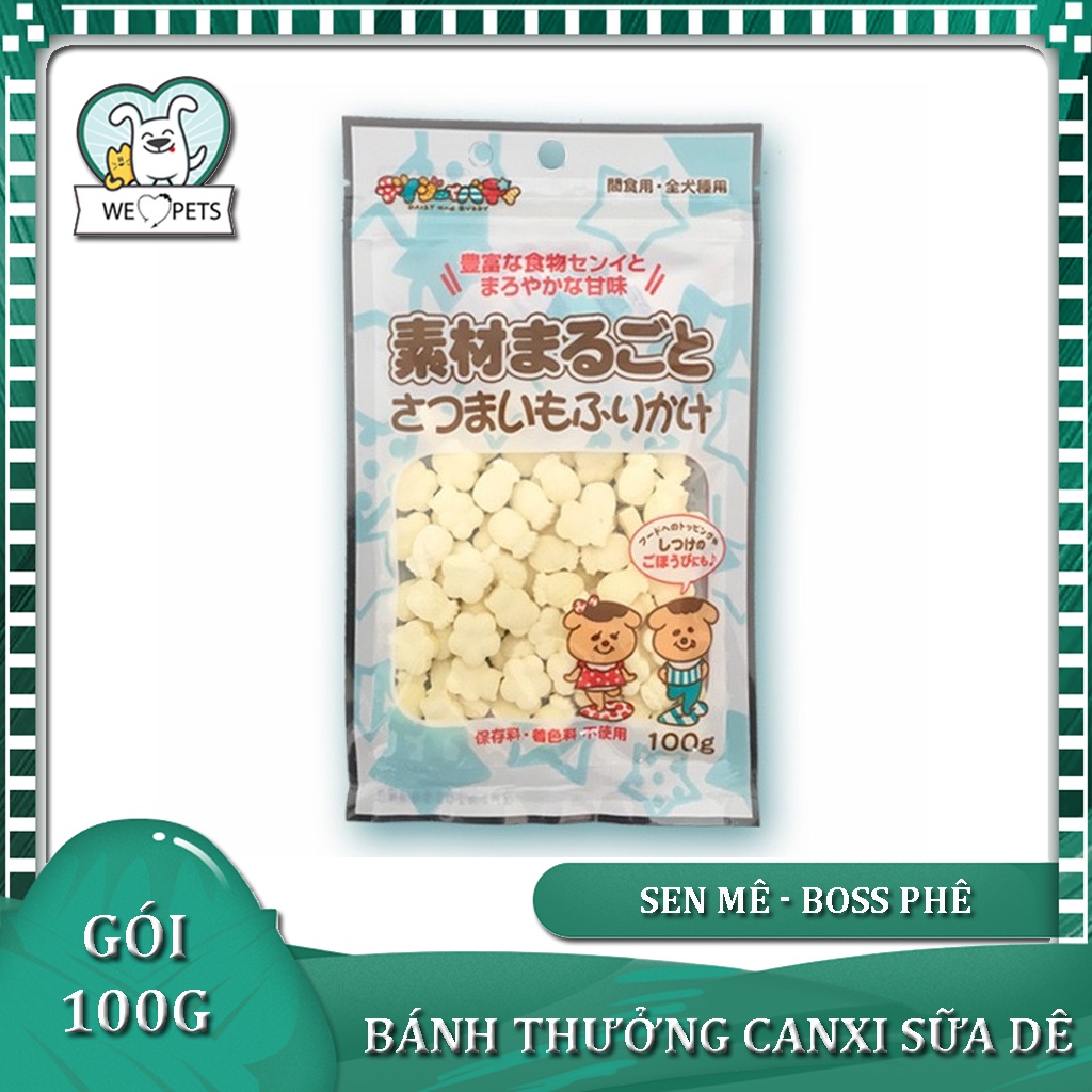 Bánh thưởng Canxi sữa dê thơm miệng sạch răng bổ sung dinh dưỡng cho chó mèo  - Lida Pet Shop