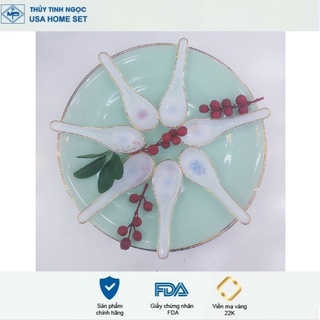 Thìa cơm viền vàng 22K các mẫu hoa văn Thủy Tinh Ngọc USA Homeset cao cấp nhập khẩu chính hãng