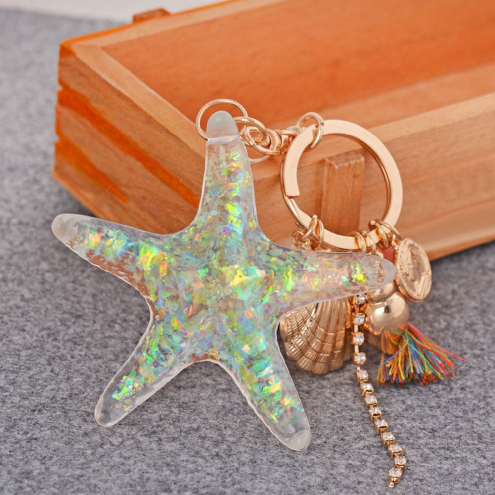 Bình Nước BK Kiểu Dáng Đơn Giản Hiện Đại✿Móc Khóa Hình Sao Biển Phối Tua Rua Dễ Thương