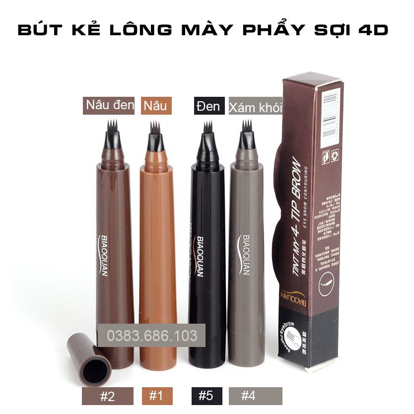 Bút kẻ lông mày dạng phẩy sợi 4D hợp thời trang | BigBuy360 - bigbuy360.vn
