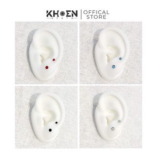 (1 Chiếc) Khuyên tai Nút đá nhiều màu