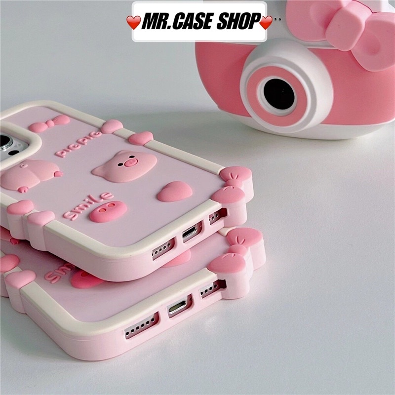 [ Hàng hot ] Ốp lưng điện thoại silion hình chú heo Hồng dành cho ip 7p/8p/x/xsm/11/11pm/12/12pm/13/13p-Mr.Cáe
