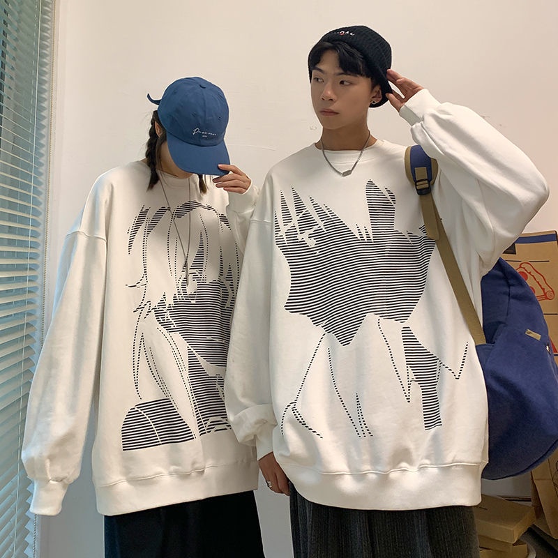 Áo Hoodie Dáng Rộng Thiết Kế Mới Họa Tiết Anime Thời Trang Theo Phong Cách Hàn Quốc Dành Cho Cặp Đôi