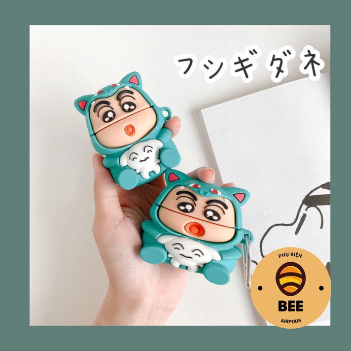 Case Airpod 1 2 Pro Vỏ Bọc Airpods Đựng Tai Nghe Airpod 1 2 Pro Cậu Bé Shin Cosplay Cực Cute Bằng Silicon Dẻo - BEE SHOP