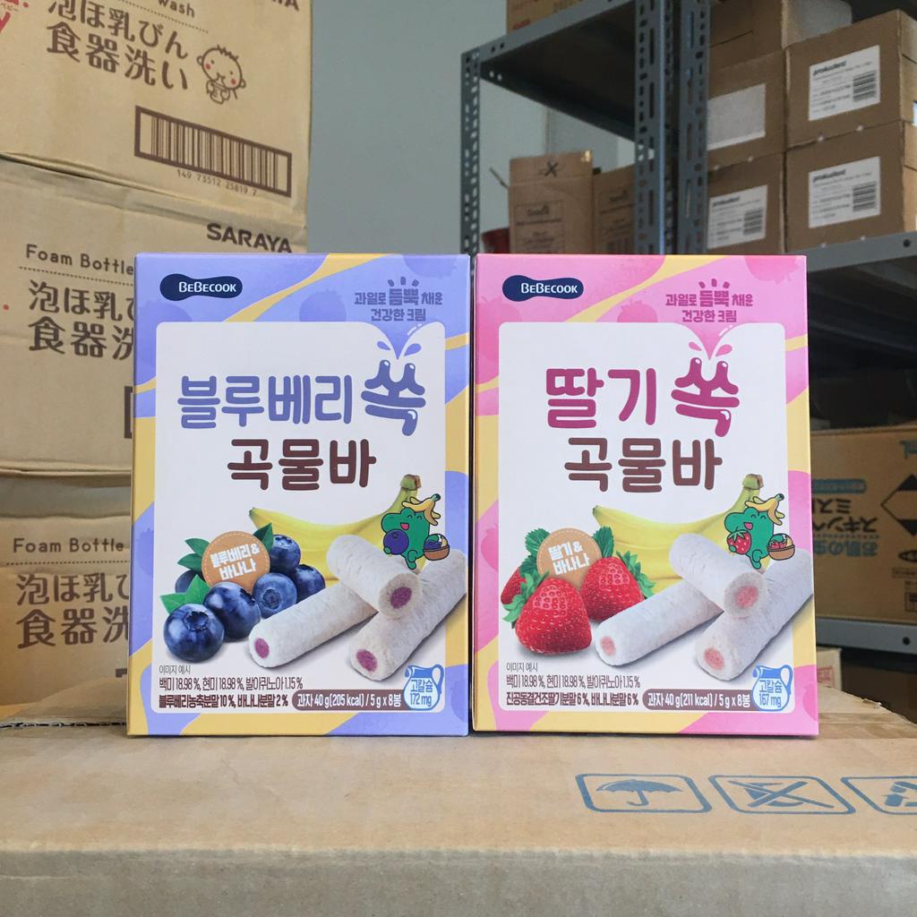 Bánh cuộn ngũ cốc nhân kem trái cây Bebecook Hàn Quốc cho bé ăn dặm