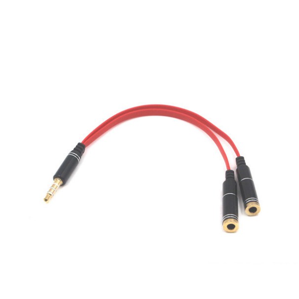 jac chuyển chân tai nghe điện thoại 4 chân ra 2 cổng audio 3.5 mm - 1mic 1audio