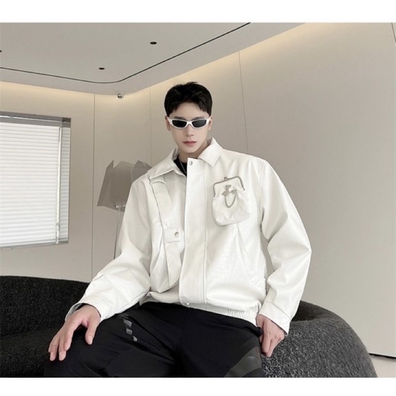 ÁO KHOÁC DA DÁNG BOMBER DÀNH CHO NAM |TAHISHOP|