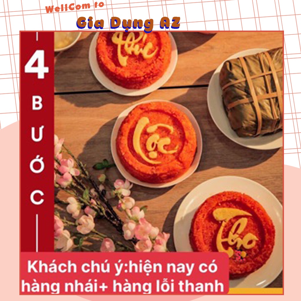 Dụng cụ nhà bếp khuân đóng xôi chữ Phúc Lộc Thọ 4 chi tiết chất liệu nhựa cao cấp chịu nóng tốt size 12x7 cm AZ S090