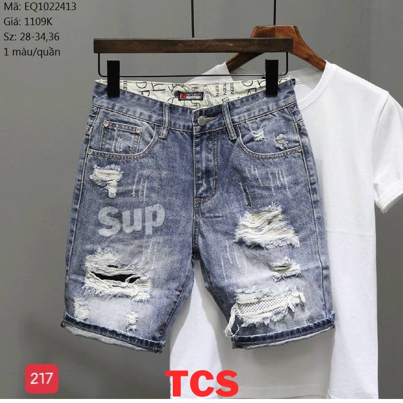 Quần short jean ,Quần short nam rách cao cấp đẹp giá rẻ TCS 217