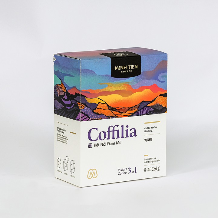 Cà phê hòa tan 3in1 - Sạch nguyên bản - Coffilia - Kết nối đam mê (18 gói)