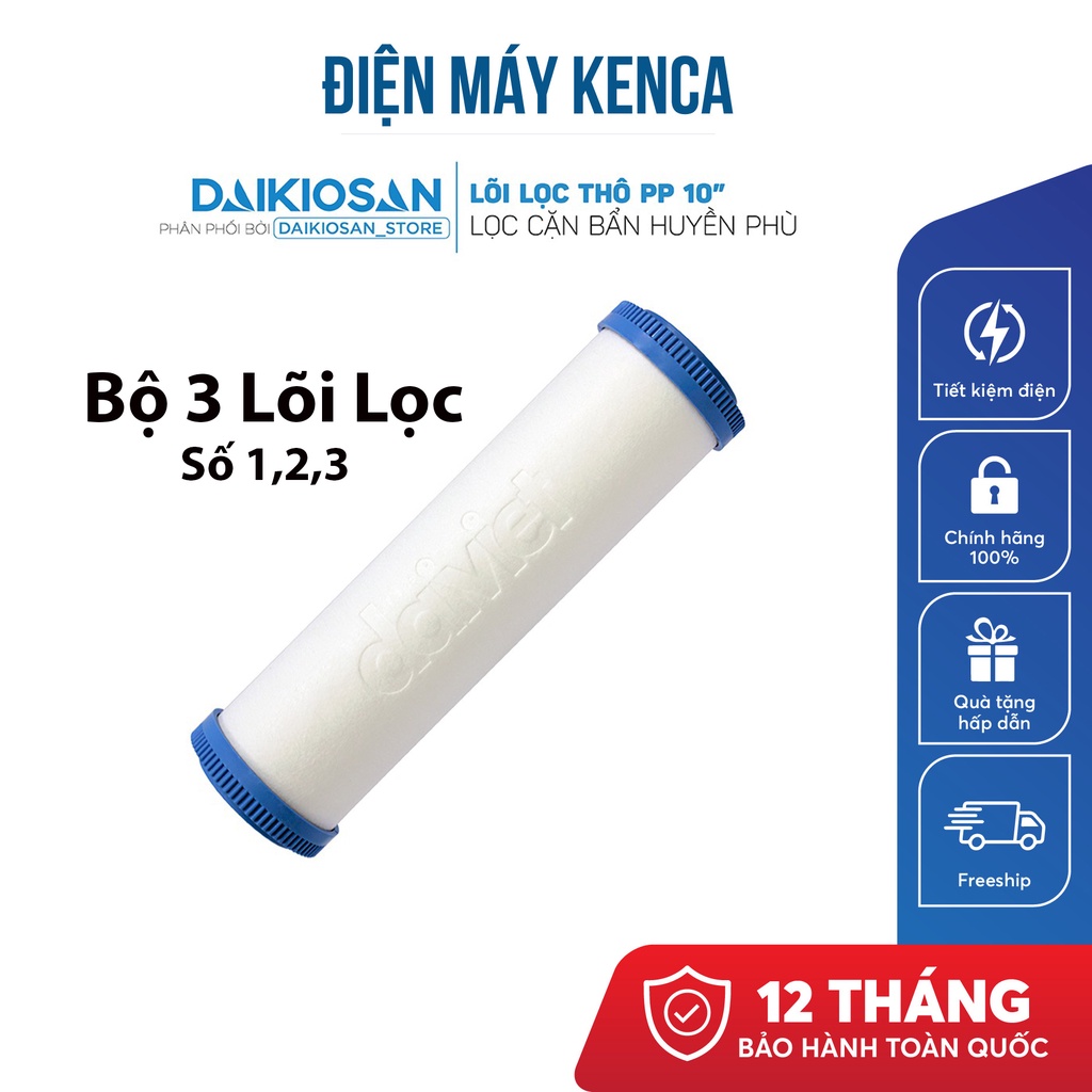 Lõi lọc thô PP 10" 5 μm Đại Việt - Lọc huyền phù, rỉ sét
