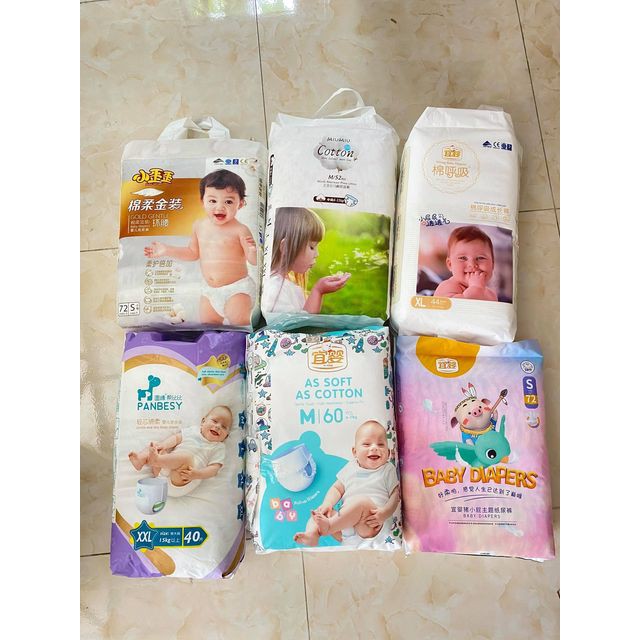 Combo 2 bịch Tã/bỉm dán/quần YIYING/YIYING BABY/TÊN LỬA/PANBESY/ GOLD GENTLE S72/M60/L52/Xl44/XXL40/XXXL36