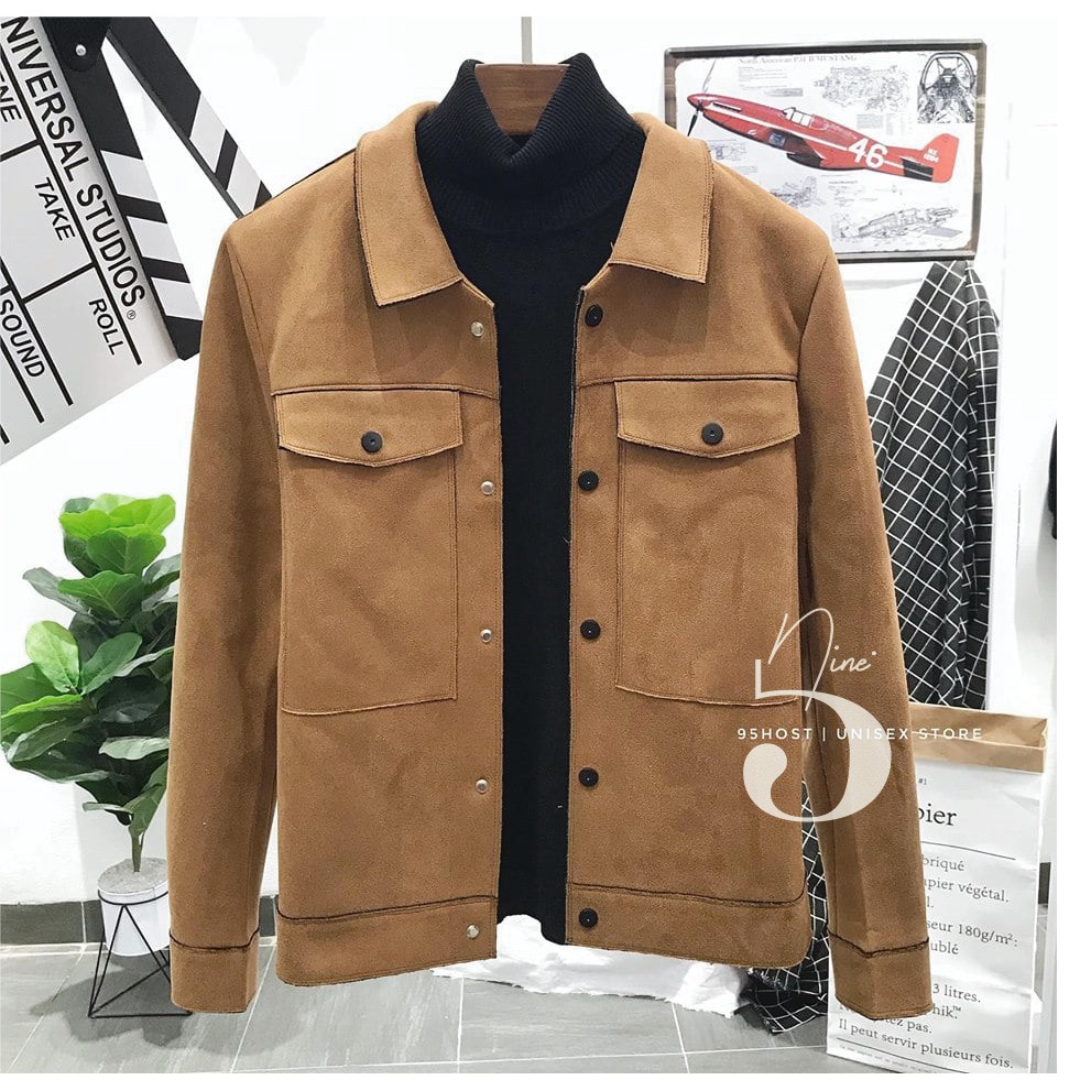 Áo khoác da lộn nam Cao cấp đẹp 95.HOST JK138