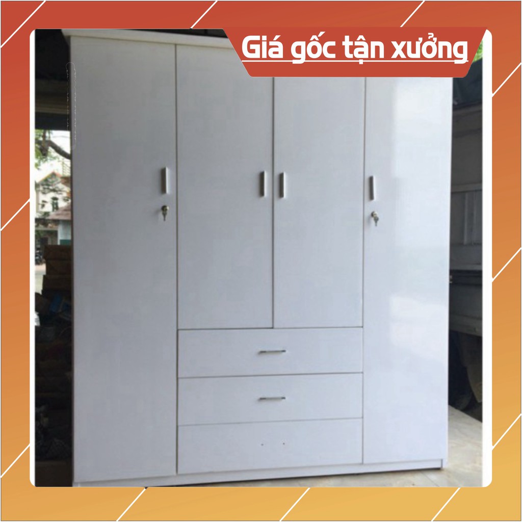 [Chỉ ship HN]Tủ quần áo người lớn nhựa Đài Loan cao cấp 4 cánh kích thước 185*165cm Freeship