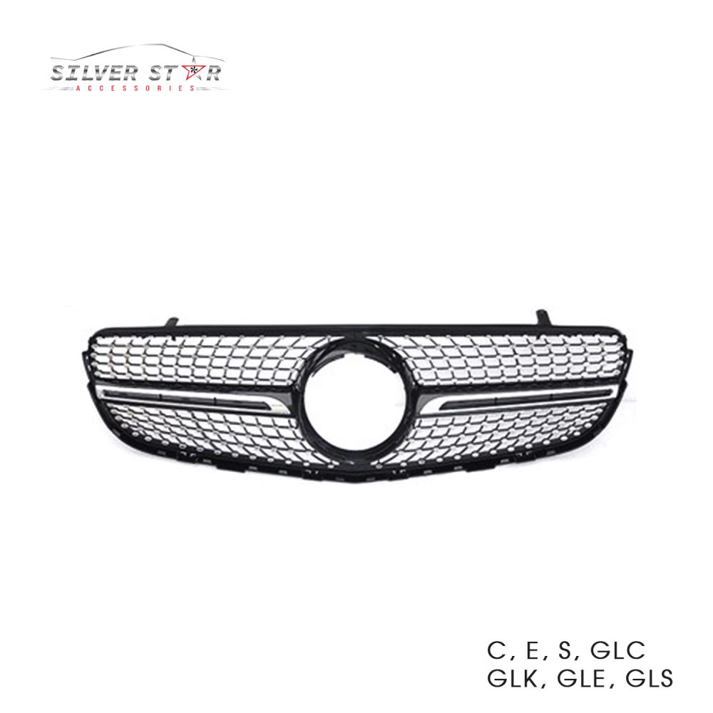Mặt ca lăng kim cương sao rơi Mercedes Benz dòng xe C E GLC GLE