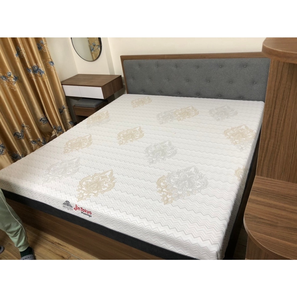 Đệm Foam Jin Tokyo Massage - Chính hãng Kim Cương - Bảo Hành 8 năm - Tặng 2 gối bông cao cấp