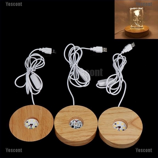 Đế Gỗ Trưng Bày Đèn LED 3D Cho Ban Đêm Kính