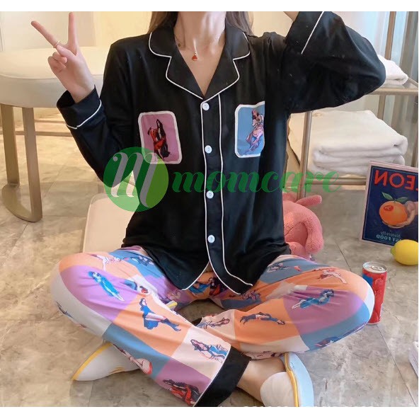 Bộ đồ ngủ, Đồ bộ Pijama mặc nhà dài tay mặc thoải mái dễ thương (lọ lem)