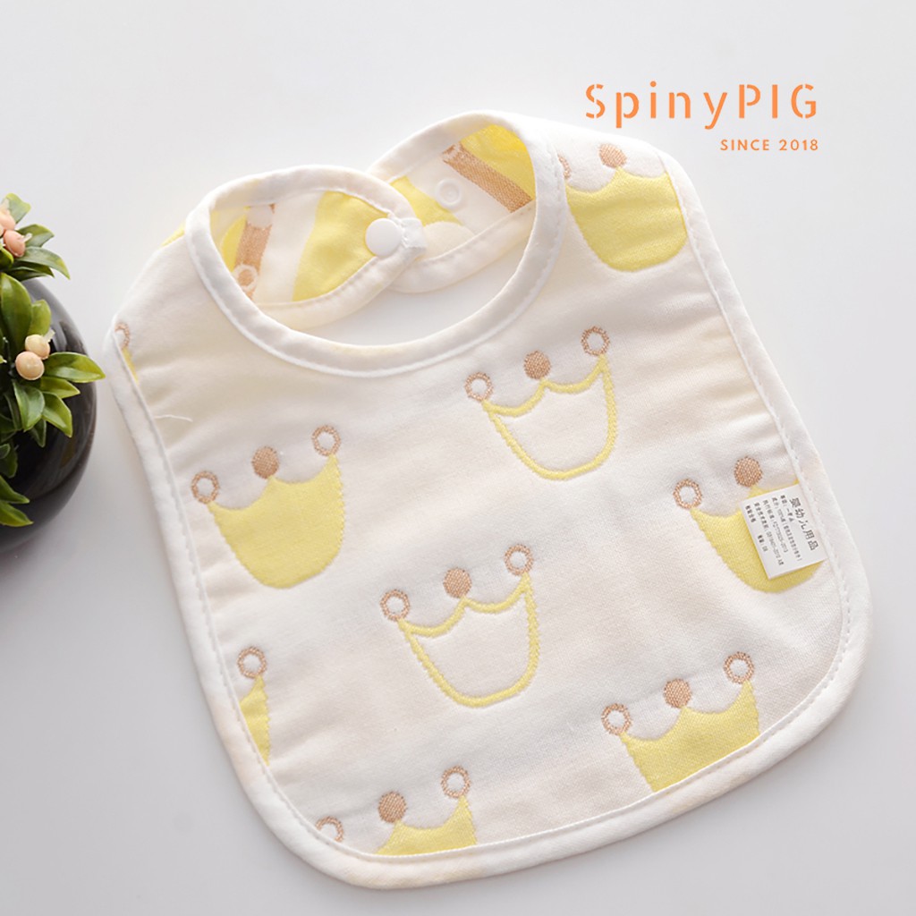Set 3 khăn yếm vuông 6 lớp có cúc bấm cho bé mềm mại nhiều hoạ tiết