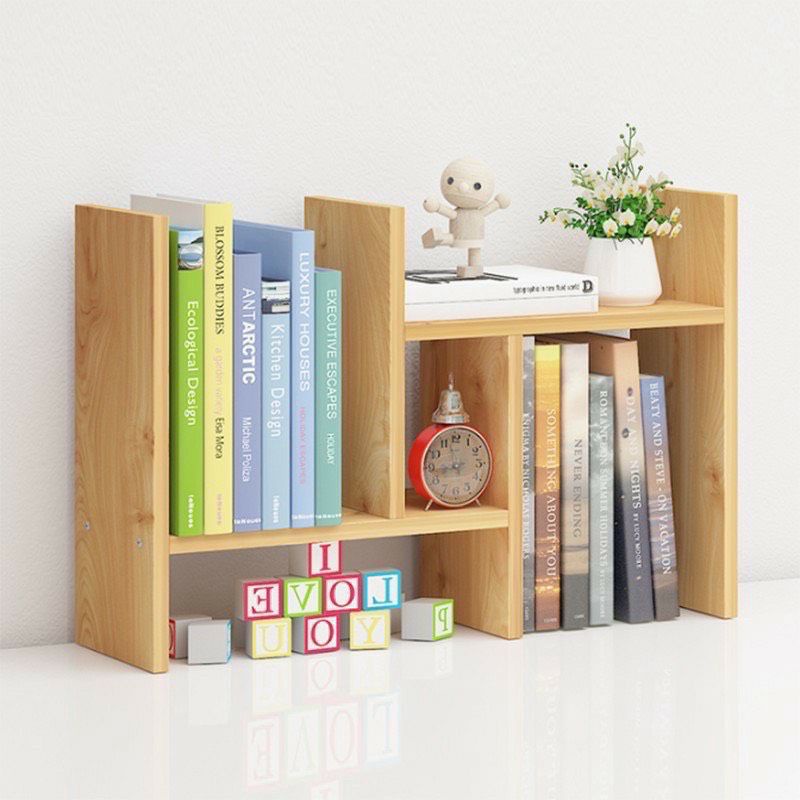 Kệ sách gỗ mini để bàn 5in1 lắp đc tận 5 kiều như hình