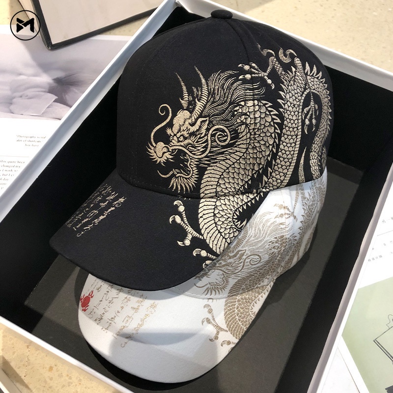 Mũ Lưỡi Trai Chống Nắng In Hình Rồng Phong Cách Trung Hoa Cổ Điển Thời Trang Cho Nam Nữ