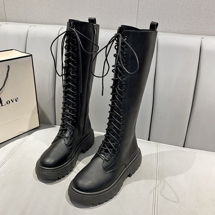 Giày Bốt martin Mũi Tròn Đế Dày Phối Khóa Kéo Phong Cách Hàn Quốc Thời Trang Cho Nữ