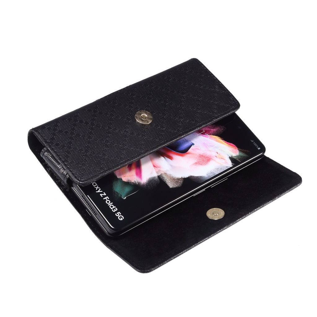 Túi da đựng điện thoại túi đeo thắt lưng nam Cho zfold3/ Huawei matex/ Universal