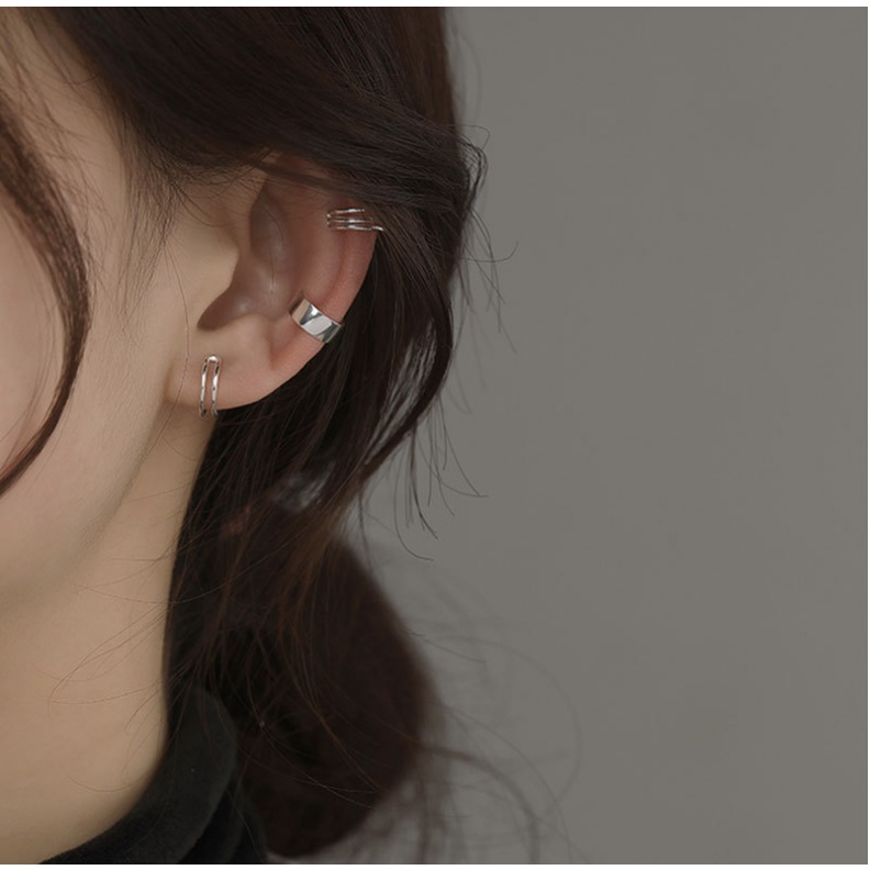 Set 03 chiếc earcuff kẹp vành tai mạ bạc 925 đeo một bên phong cách cá tính hiện đại Boho Cosmo siêu đẹp