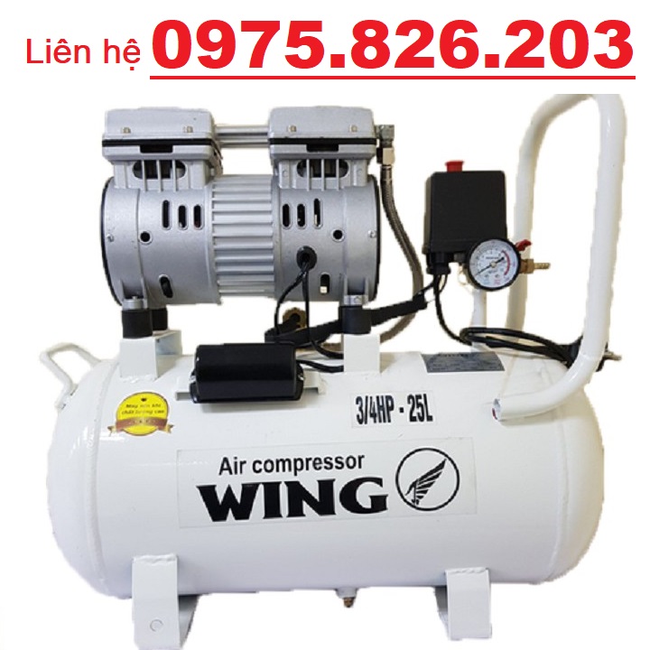 Máy Nén Khí Không Dầu Giảm Âm Wing 3/4HP TW-OF550-25L