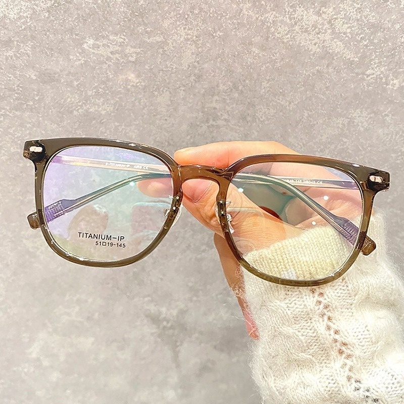 Mắt Kính TR90 Gọng Tròn Chống Bức Xạ Siêu Nhẹ Thời Trang Cho Nam Và Nữ