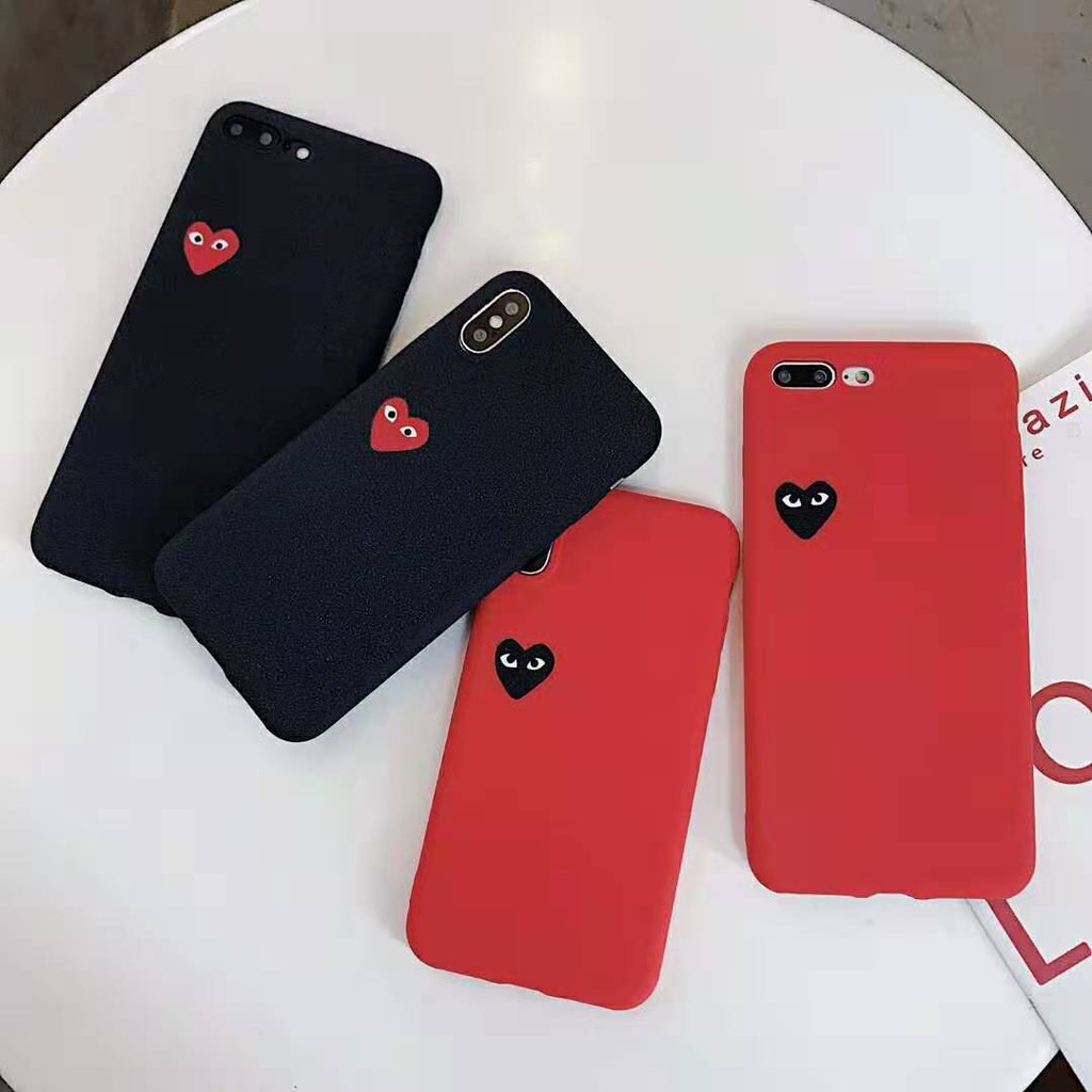 Ốp lưng điện thoại nhựa mềm iPhoneXsMax Xr Xs i7 ix i8 i6s Plus hình mắt trái tim