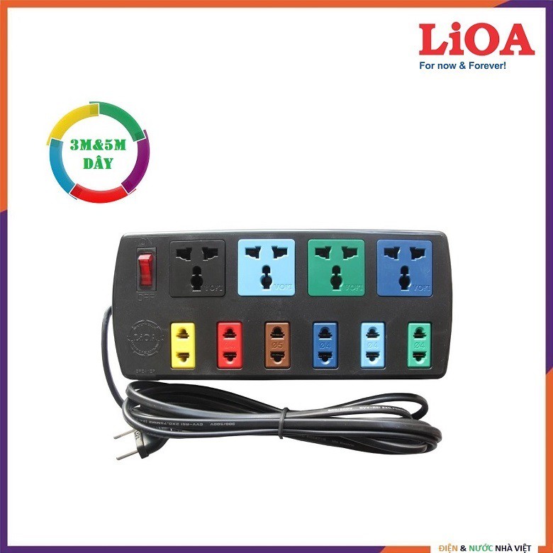 Ổ CẮM LIOA 4D6S32 & 4D6S52 ĐA NĂNG ( 3m & 5m DÂY ) - MAX 10A 2200W