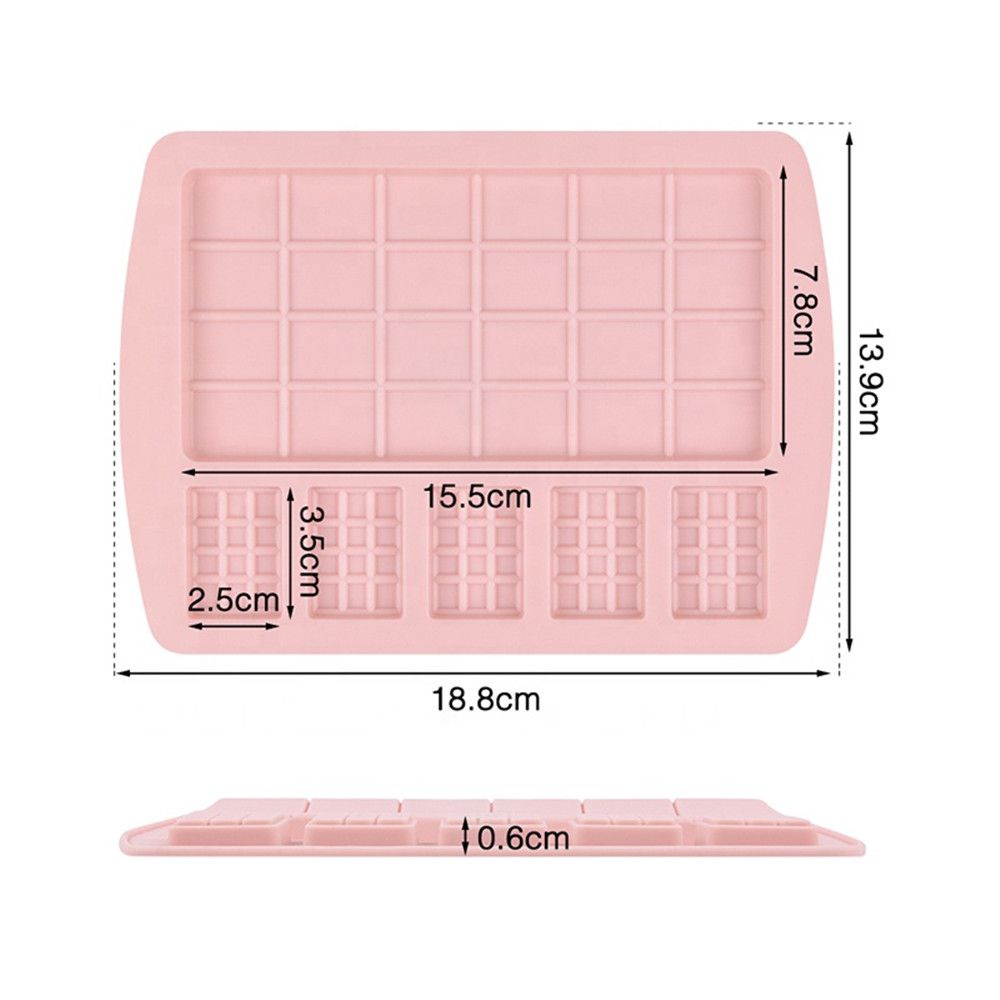 Khuôn Silicone Làm Bánh Waffle / Sô Cô La / Kẹo Hình Khối 24 Ngăn Nhiều Màu Sáng Tạo Diy