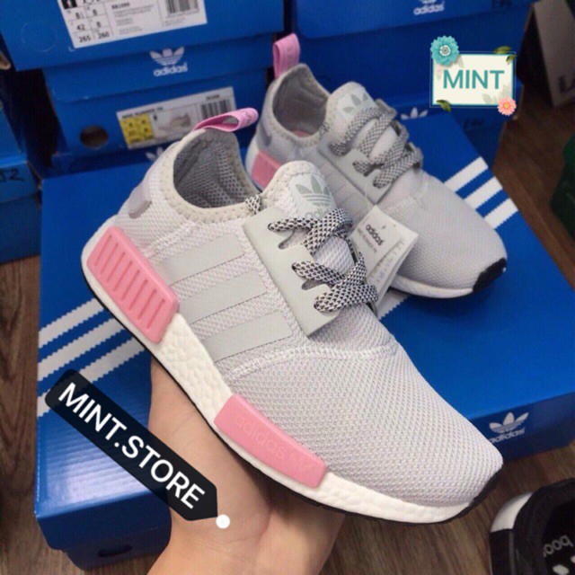 ( FREE SHIP ) Giày NMD R1 Grey Vapour Pink ( Zalo Buôn Sỉ : 0334321654 )