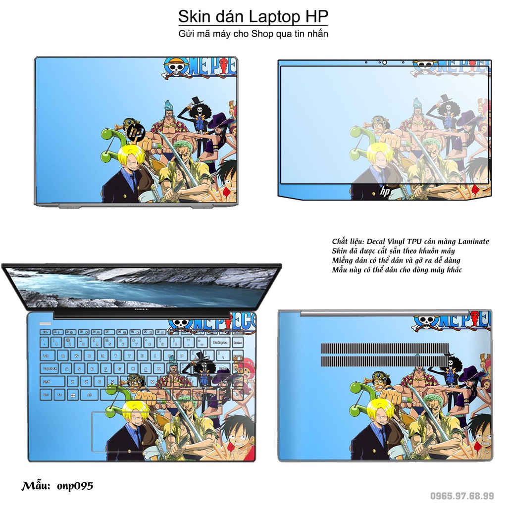 Skin dán Laptop HP in hình One Piece nhiều mẫu 9 (inbox mã máy cho Shop)