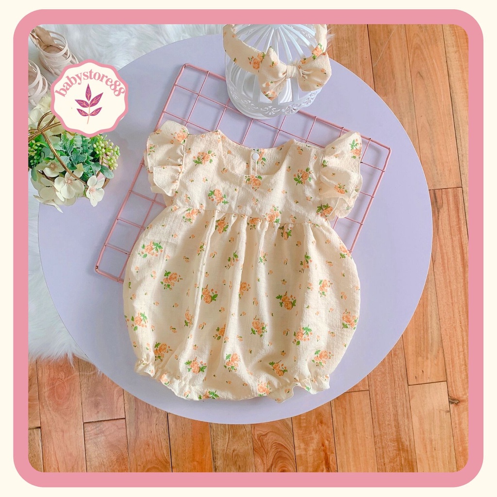 bodysuit cho bé gái (5-13kg) tặng kèm turban, set bộ body SƠ SINH thiết kế cao cấp cho bé từ 0 -3 tuổi V40